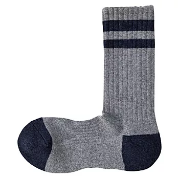 [MUJI無印良品]男有機棉混織線足底圈絨直角短襪灰色25~27cm灰色