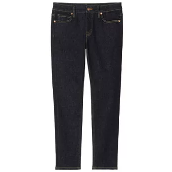 [MUJI無印良品]女有機棉混丹寧超彈力緊身褲23吋23暗藍