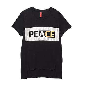 TOP GIRL-PEACE個性造型T恤 S黑
