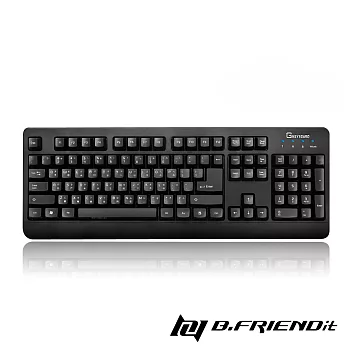 B.Friend GK1 防水遊戲專用有線鍵盤黑