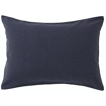 [MUJI無印良品]有機棉刺繡枕套/43/深藍×灰色