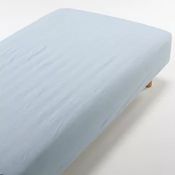 [MUJI無印良品]有機棉柔舒水洗棉床包/S單人/藍色