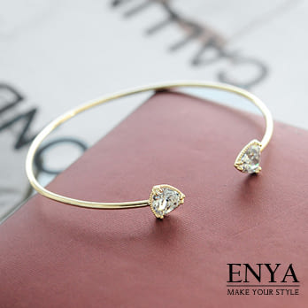 Enya晶亮水鑽C型手環金色