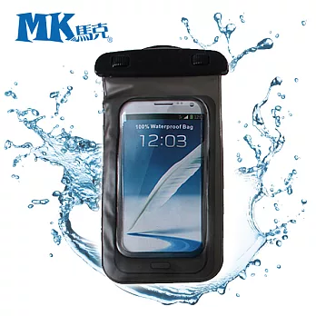 MK馬克 防水手機套 手機防水袋 可觸控 附掛繩臂帶 可當運動臂套 5.5吋內皆可使用-黑色
