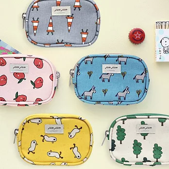 Livework JAM JAM森之旅防潑水票卡零錢包-灰灰驢