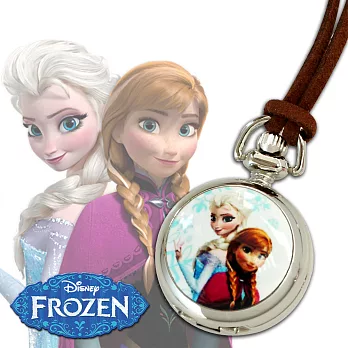 Frozen 冰雪奇緣 麂皮繩懷錶-背對背守護