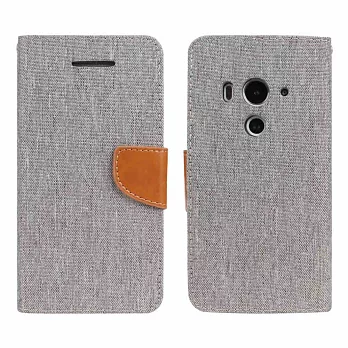 【BIEN】HTC Butterfly3 牛仔撞色可立皮套(灰)