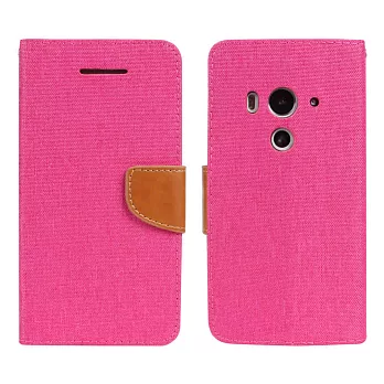 【BIEN】HTC Butterfly3 牛仔撞色可立皮套(紅)