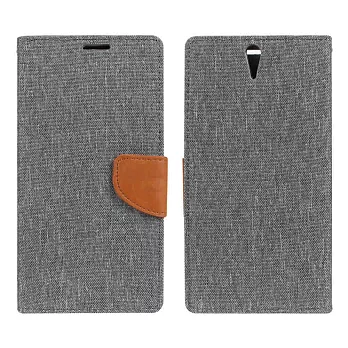 【BIEN】SONY Xperia C5 Ultra 牛仔撞色可立皮套(灰)