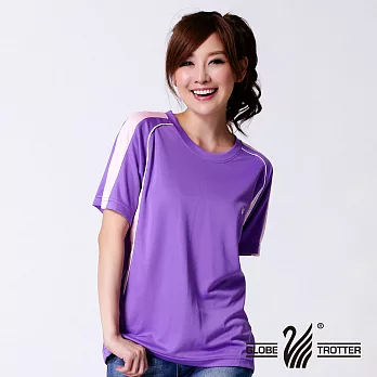 【遊遍天下】MIT台灣製中性款抗UV吸濕排汗圓領衫(S079)M紫色