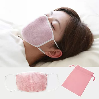 日本進口純蠶絲睡眠保濕口罩粉紅色