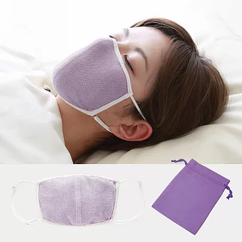 日本進口純蠶絲睡眠保濕口罩紫色