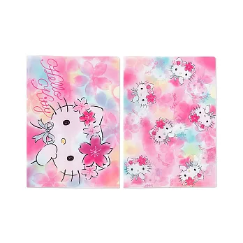 《Sanrio》HELLO KITTY渲染春櫻系列A4文件夾組(一組2個入)