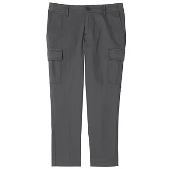 [MUJI無印良品]女有機棉混彈性綾織boyfriend工作褲墨灰64墨灰