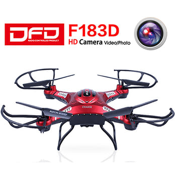 DFD F183D 四軸空拍機 遙控直昇機飛行器 200萬像素(紅色)