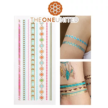 【The One】歐美時尚金屬感紋身貼(中)-1-衝浪女孩