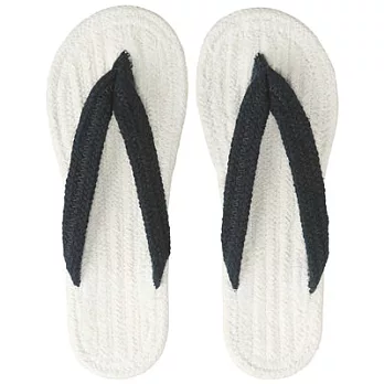 [MUJI 無印良品]印度棉室內夾腳拖鞋/M/原色×深藍