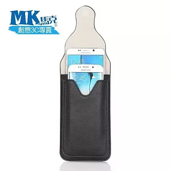 MK馬克 5.5吋 犀牛紋雙層直立式手機套 腰扣式 皮帶式 帶掛勾 可插卡 可放兩支手機 (黑色)