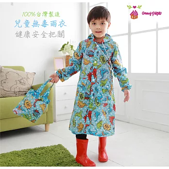 【Anny pepe】兒童小恐龍無毒雨衣_100%台灣製造110藍