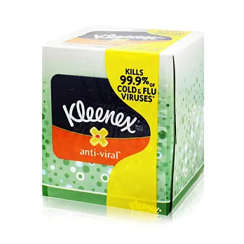 【美國 Kleenex】頂級抗菌盒裝面紙68抽(花色隨機出貨)
