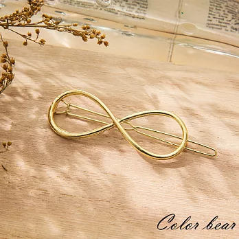 【卡樂熊】造型金屬幾何無限髮夾-金色