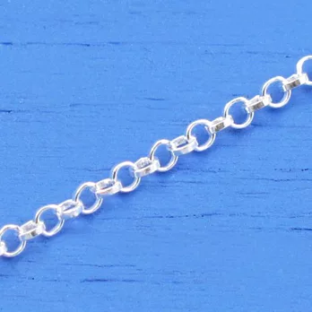 維克維娜 16吋純銀圓圈鎖鍊。義大利925純銀單鍊