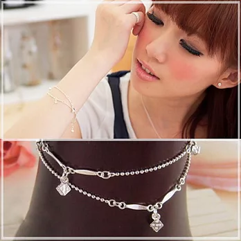 維克維娜 俏皮趣味。精巧骰子造型雙細珠鍊 925純銀手鍊