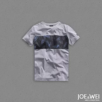 【JOE & WEI】樹葉絹印時尚短TEE(3色)-M-XL　XL灰