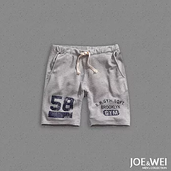 【JOE & WEI】美式水洗棉質短褲(2色)-M-XL　XL灰