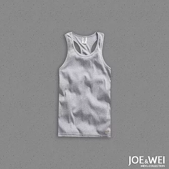 【JOE & WEI】基本款螺紋挖背背心(3色)-M-XL　XL灰