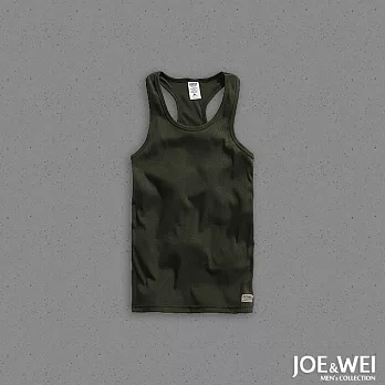 【JOE & WEI】基本款螺紋挖背背心(3色)-M-XL　XL綠