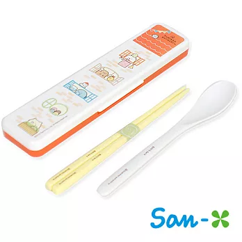 日本製【日本進口正版】San-X 角落生物/角落公仔 環保餐具組 (筷子+湯匙+收納盒)