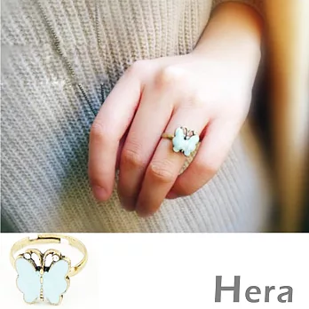 【Hera】赫拉 復古彩鑽蝴蝶可調式開口戒指-兩款蝴蝶款