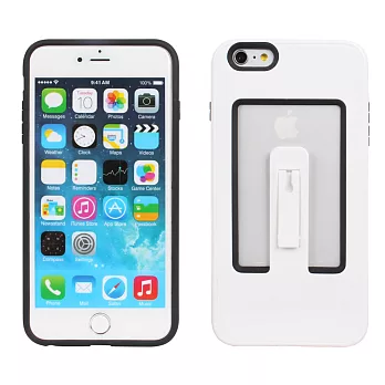 【BIEN】iPhone 6/6s 流行插卡支架雙用軟硬質手機殼(白)