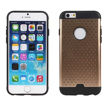 【BIEN】iPhone 6 Plus/6s Plus 新潮洞洞盔甲軟硬質手機殼(金)