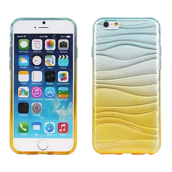【BIEN】iPhone 6 Plus/6s Plus 波浪漸層彩透軟質手機殼(藍)