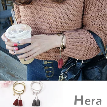 【Hera】赫拉 韓款多層次流蘇開口手環/手鐲/手鏈3件組-二色(金色)