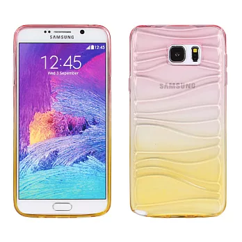 【BIEN】SAMSUNG Note5 波浪漸層彩透軟質手機殼(粉紅)