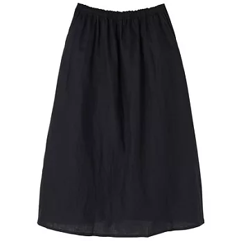 [MUJI無印良品]女法國亞麻舒適長裙S暗藍