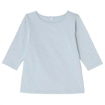 [MUJI無印良品]兒童有機棉每日兒童服水玉七分袖T恤110淺藍紋樣