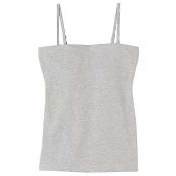 [MUJI無印良品]女棉混內裏網織涼感彈性天竺有杯平口細肩帶S灰色