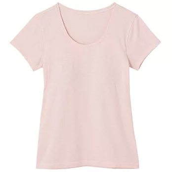 [MUJI無印良品]女棉混內裏網織涼感彈性天竺有杯T恤S粉紅