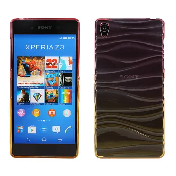 【BIEN】SONY Xperia Z3 波浪漸層彩透軟質手機殼(粉紅)