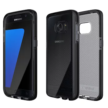 Tech21 英國超衝擊 Evo Check Samsung S7 防撞軟質格紋保護殼 - 透黑