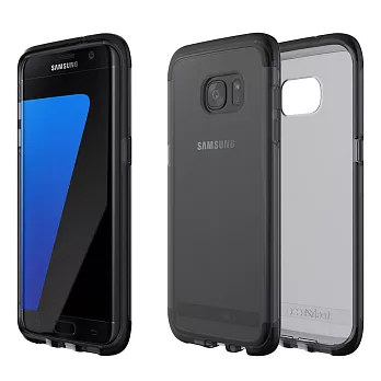 Tech21 英國超衝擊 Evo Frame Samsung S7 Edge 防撞硬式透明保護殼 -透黑