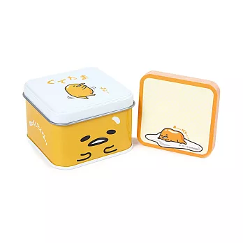 《Sanrio》蛋黃哥方形便條紙附鐵盒(好想睡)