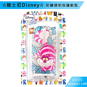 迪士尼Disney ASUS ZenFone 2 ZE551ML 5.5吋 彩繪透明保護軟殼妙妙貓