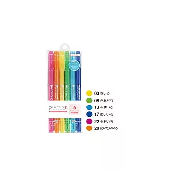TOMBOW Play Color k 玩色彩雙頭筆 6色入彩紅色
