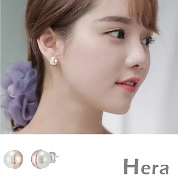 【Hera】赫拉 太陽的後裔宋慧喬款金屬珍珠耳針/耳環-2色(玫瑰金色)