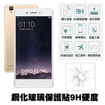 【Q&K】OPPO F1 5吋 鋼化玻璃保護貼(前貼) 9H硬度 0.3mm 疏水疏油 高清抗指紋